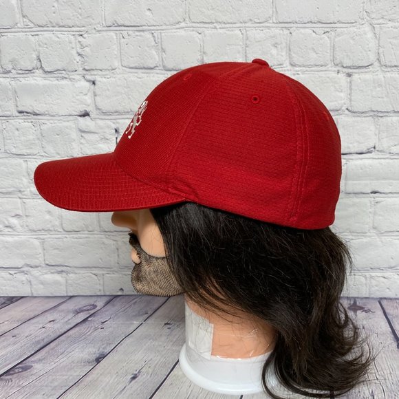 Royal Mayfair Golf Hat Cap Adult Stretch Fit L/XL Red Embroidered Logo Polyester - Picture 2 of 9